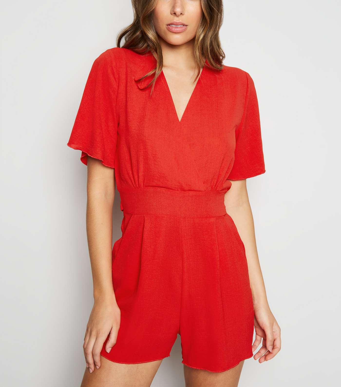 Cameo Rose Red Wrap Playsuit