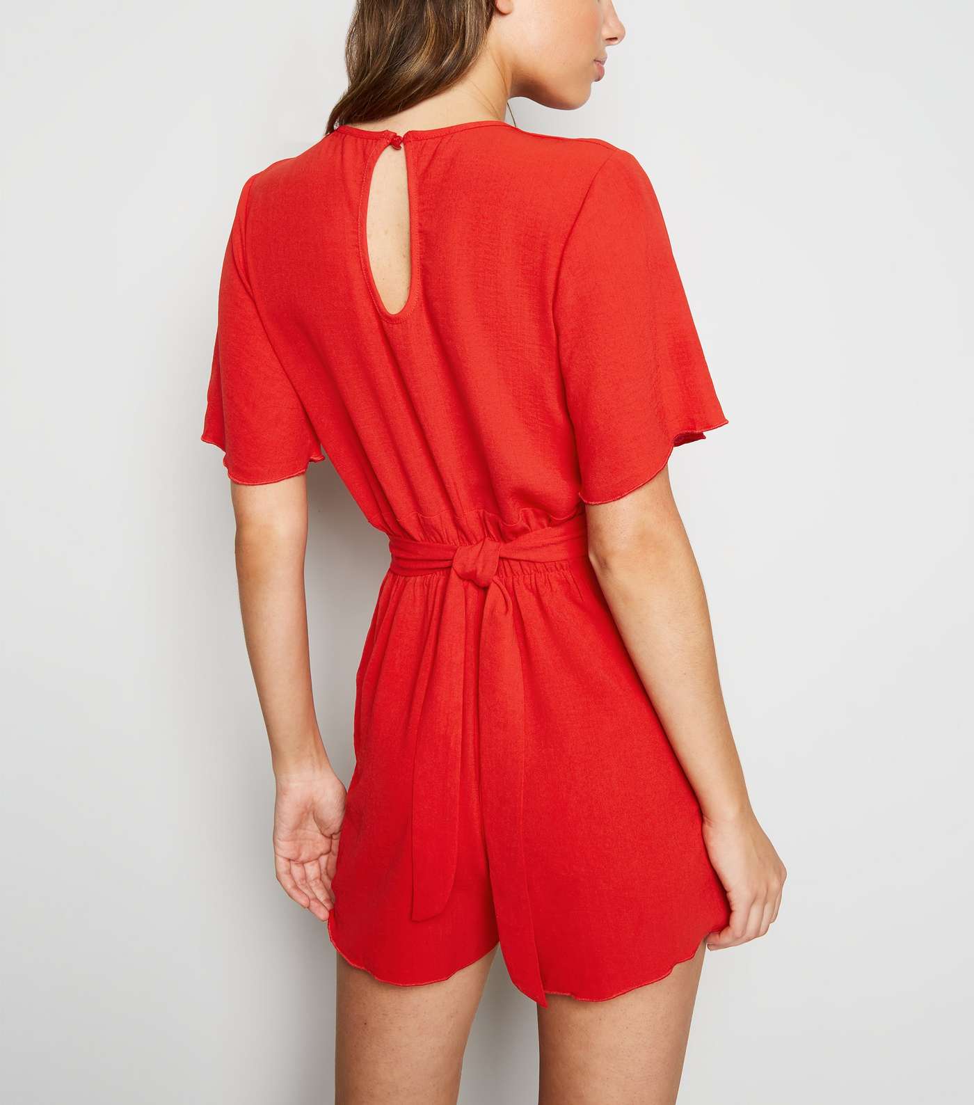 Cameo Rose Red Wrap Playsuit Image 3