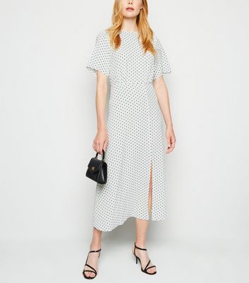 white spot dress new look