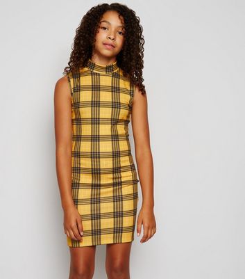 new look yellow check dress