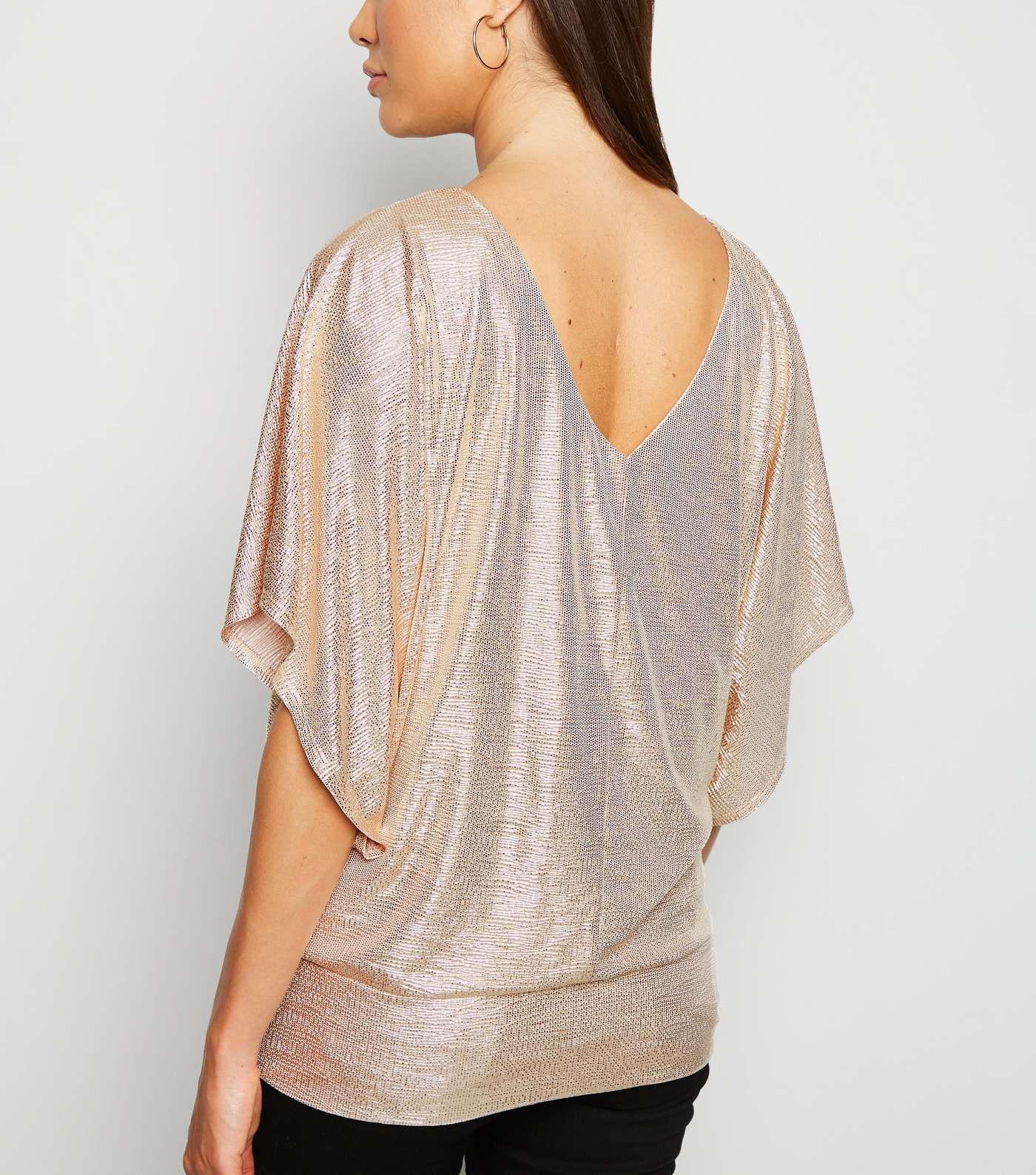 Gold Shimmer Batwing Sleeve Top Image 3