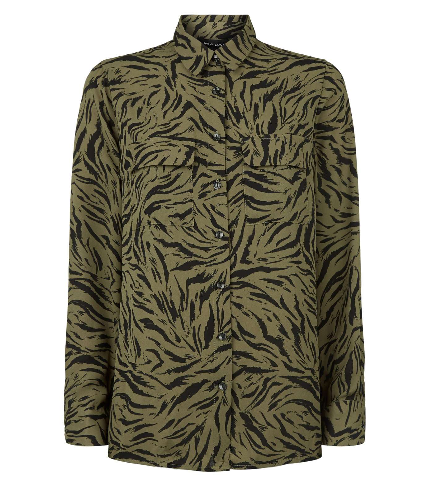 Green Tiger Print Long Sleeve Shirt Image 4