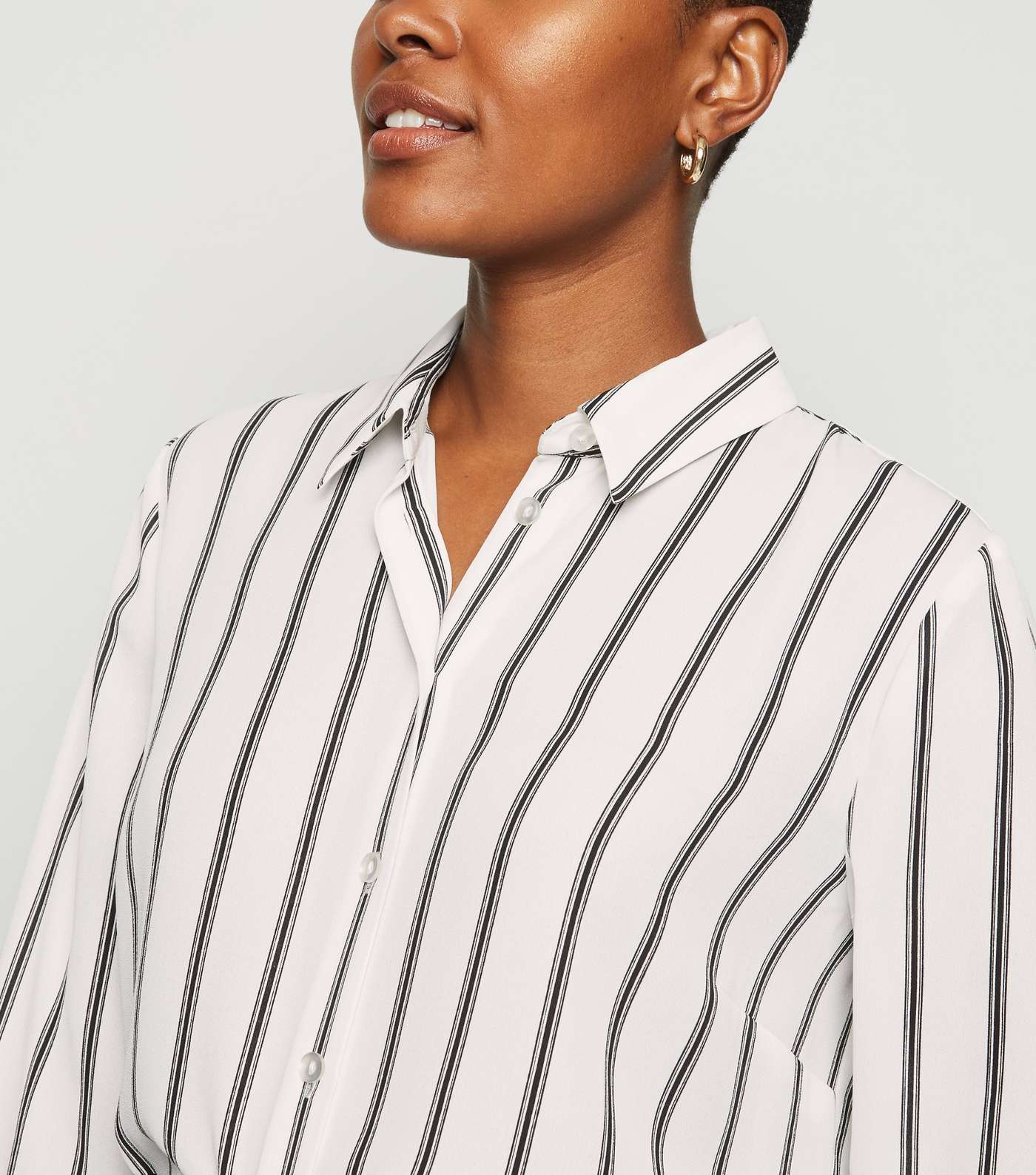 White Stripe Long Sleeve Shirt  Image 2