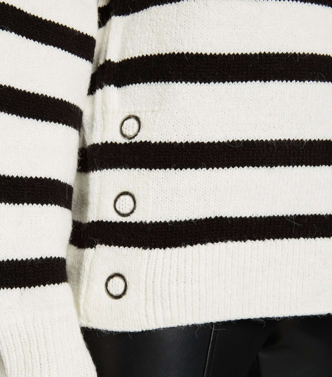 White Stripe Eyelet Side Jumper Image 3