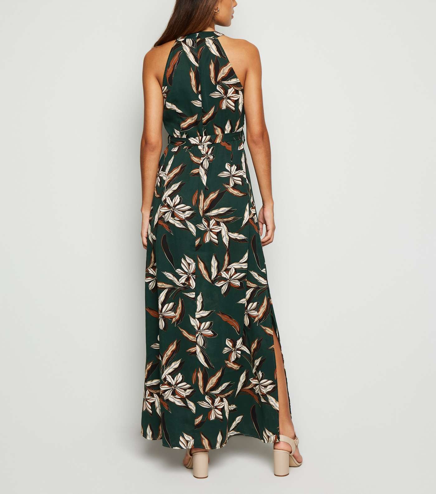 Mela Green Leaf Print Maxi Dress Image 3