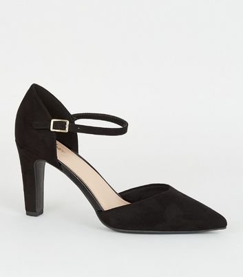 new look black court shoes