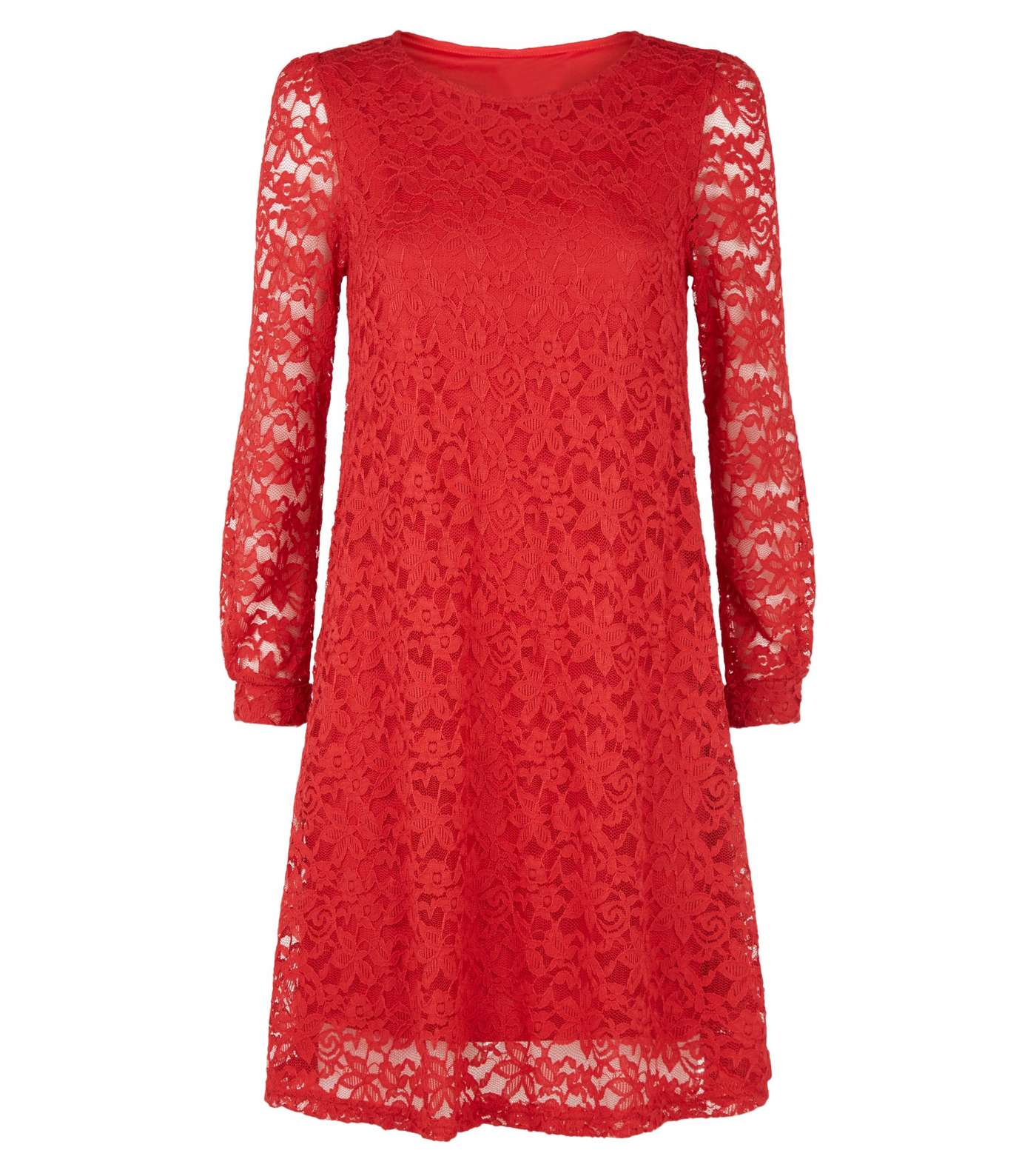 Mela Red Lace Tunic Dress Image 4
