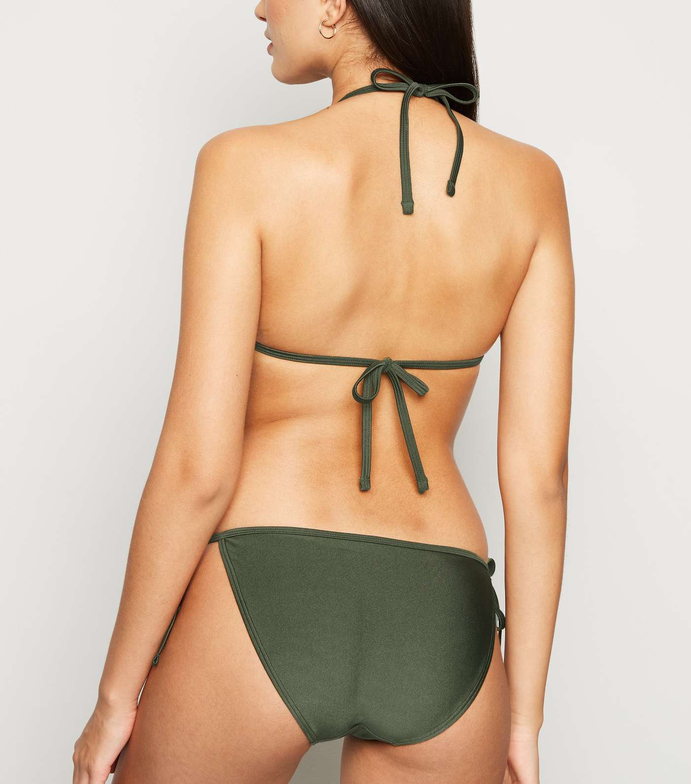 Khaki Moulded Triangle Bikini Top Image 2