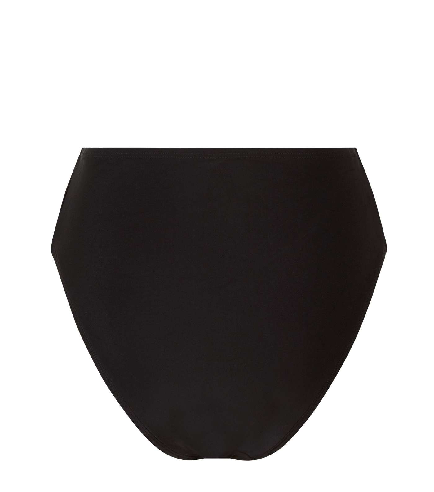 Black Plain High Waist High Leg Bikini Bottoms Image 5