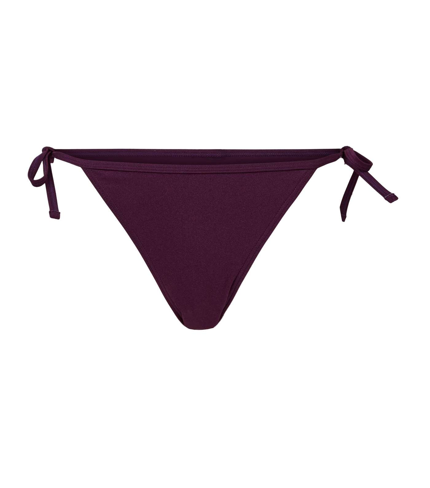 Dark Purple Tie Side Bikini Bottoms Image 3