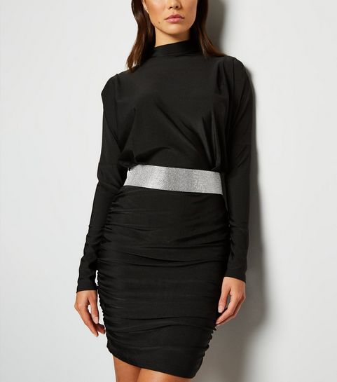 Black Diamanté Stretch Waist Belt