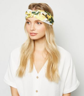 lemon print headband
