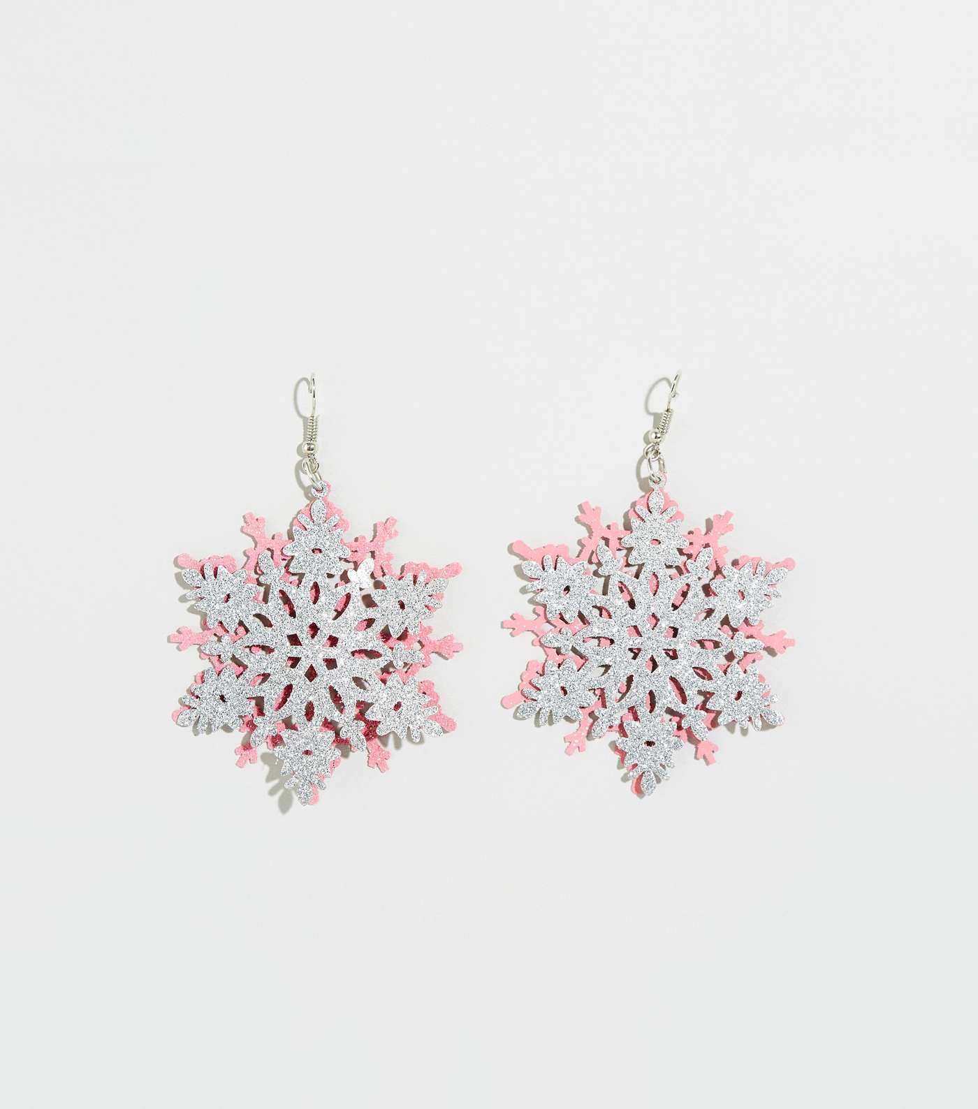 Multicoloured Christmas Glitter Snowflake Earrings 