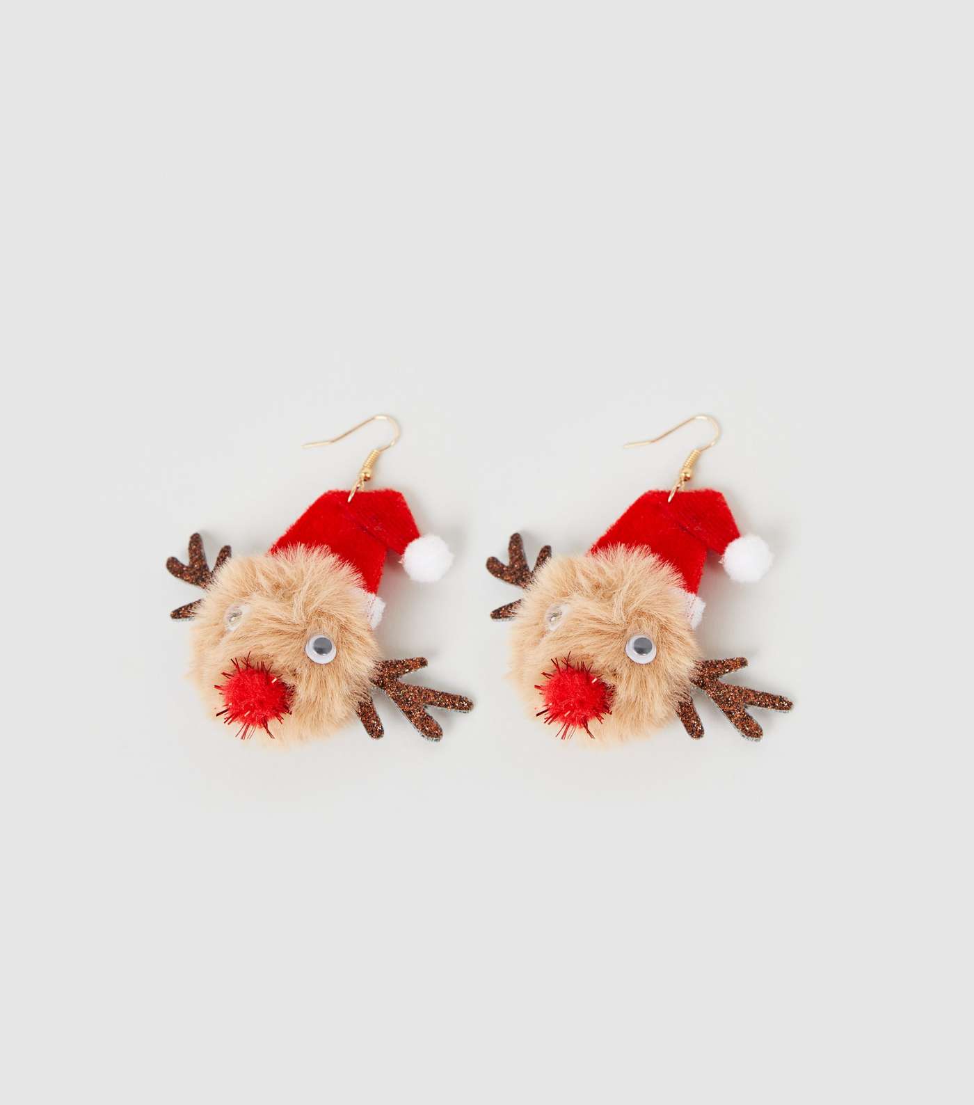 Rust Christmas Rudolph Reindeer Earrings Image 3