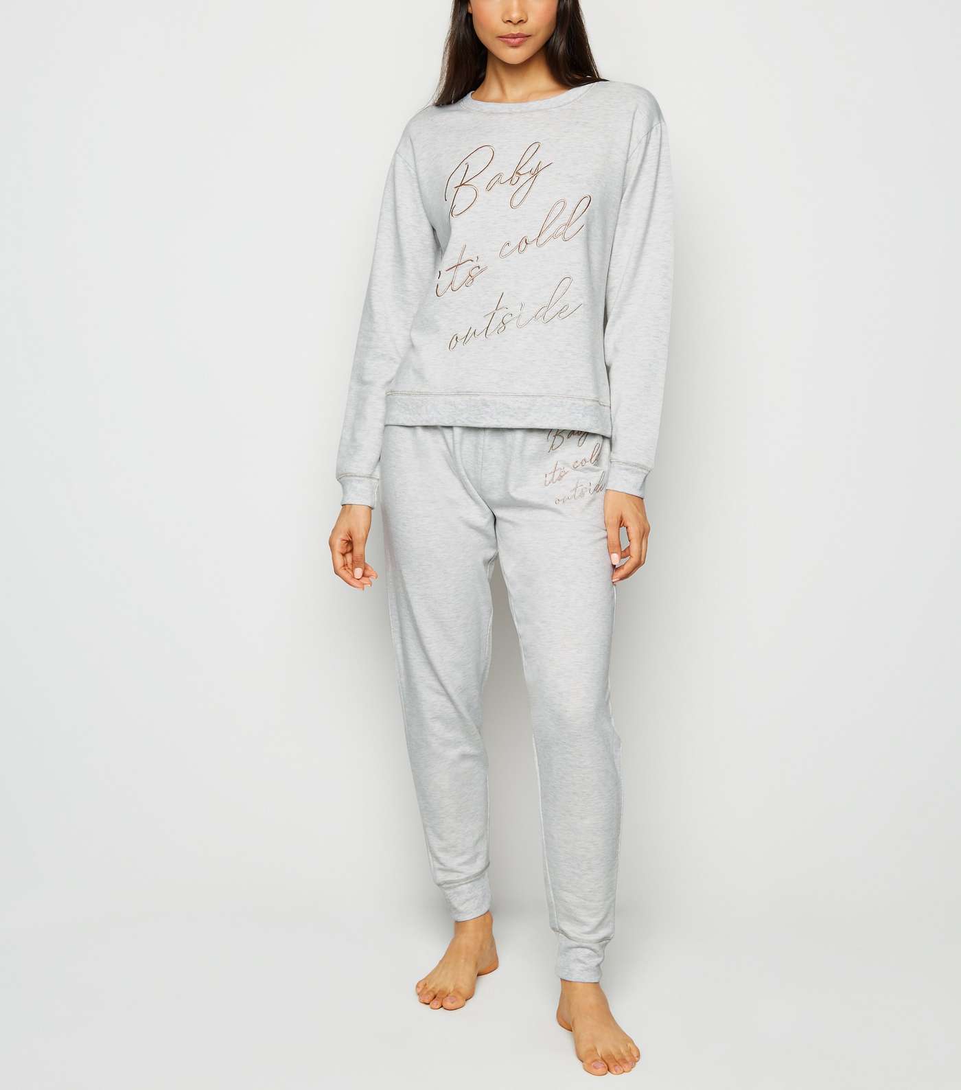 Pale Grey Baby It's Cold Outside Pyjama Joggers