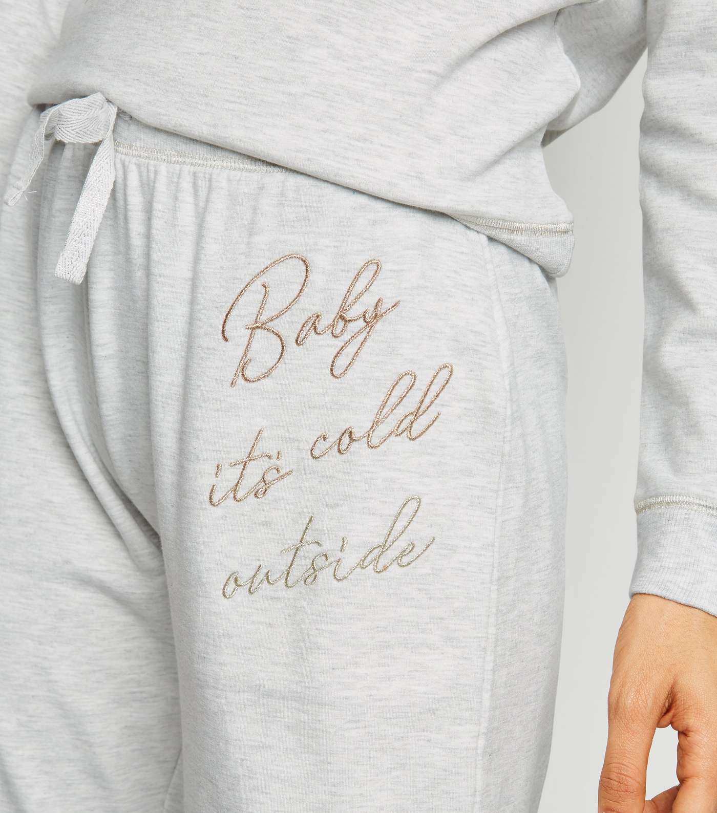 Pale Grey Baby It's Cold Outside Pyjama Joggers Image 3