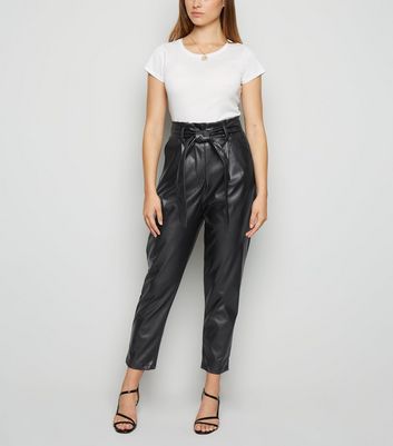 new look pu trousers