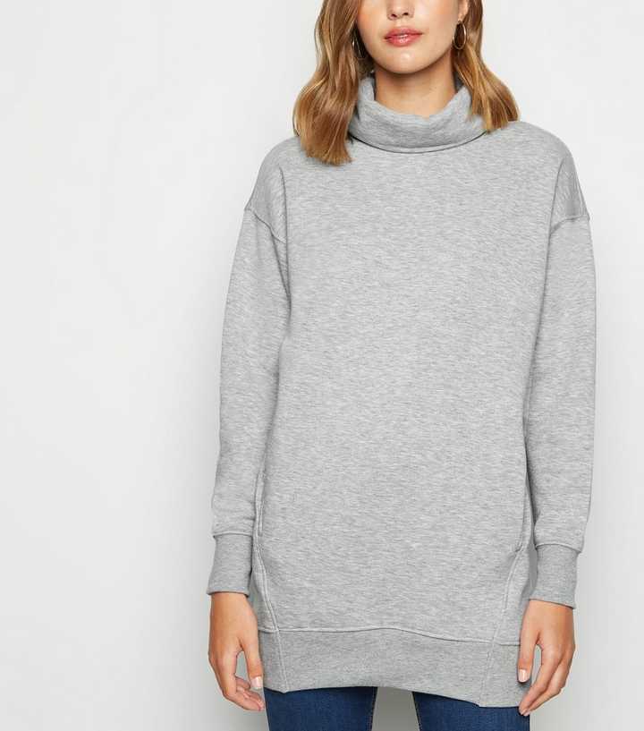 grey cowl neck sweatshirt - OFF-57% >Free Delivery