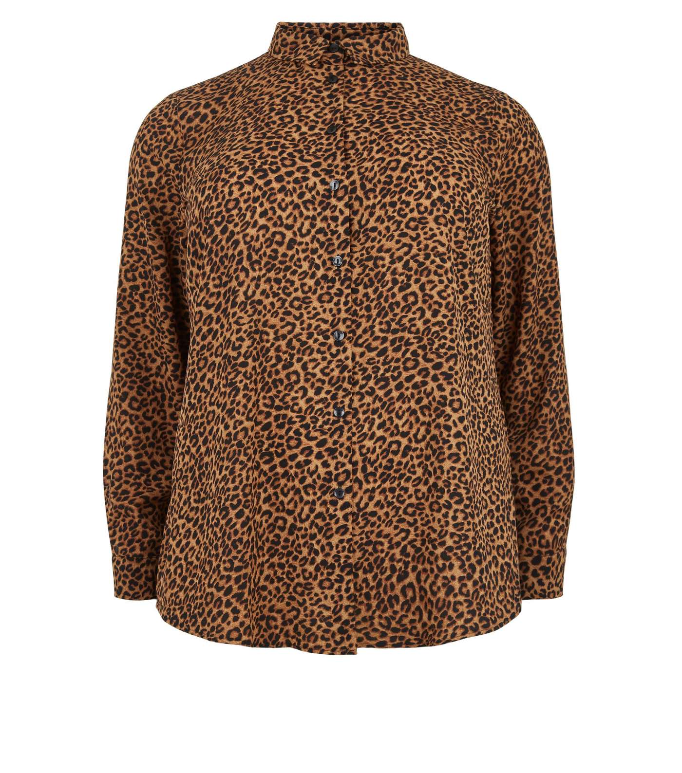 Curves Brown Leopard Print Shirt Image 4