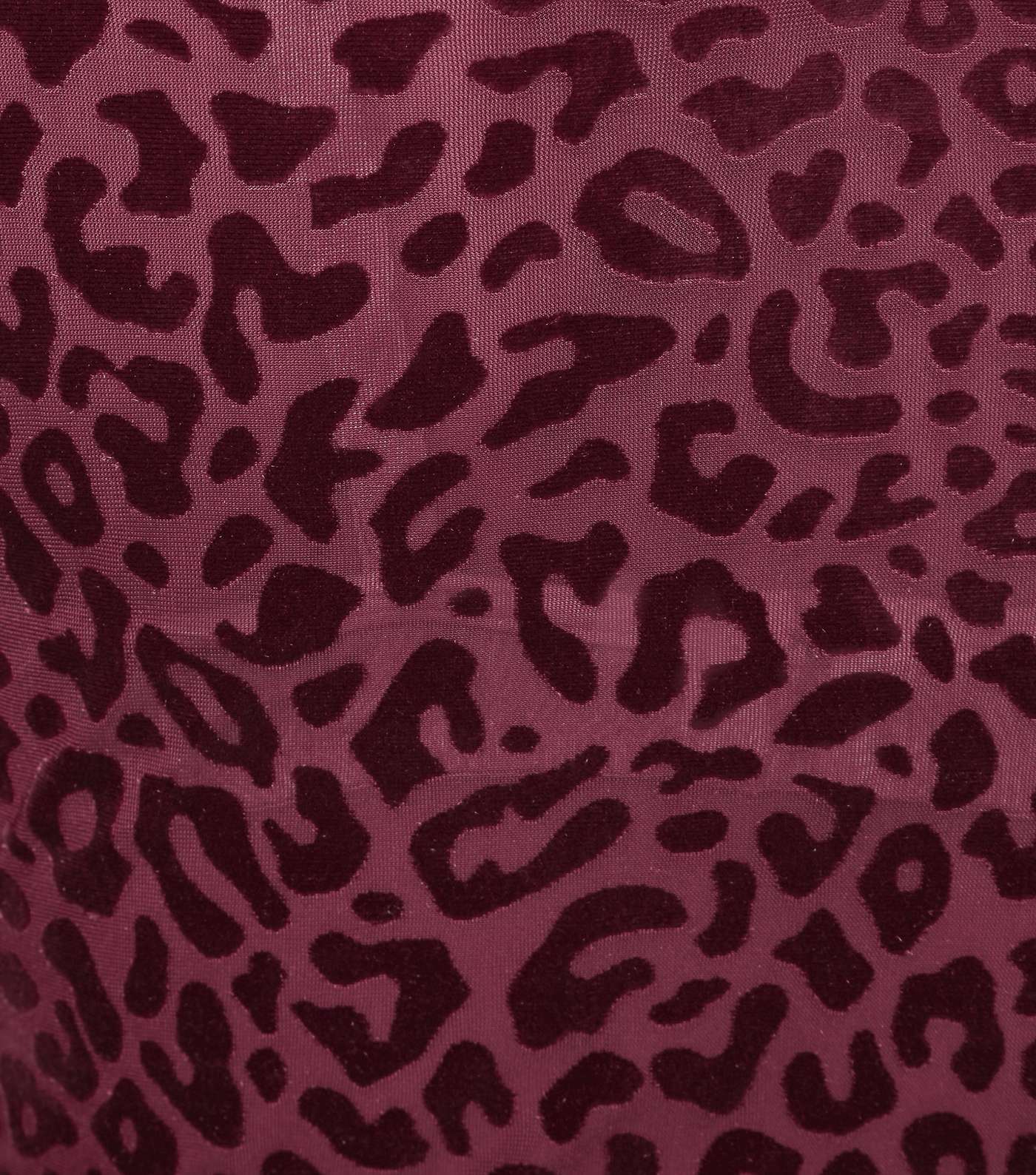 Burgundy Leopard Burnout Long Sleeve Bodysuit Image 6