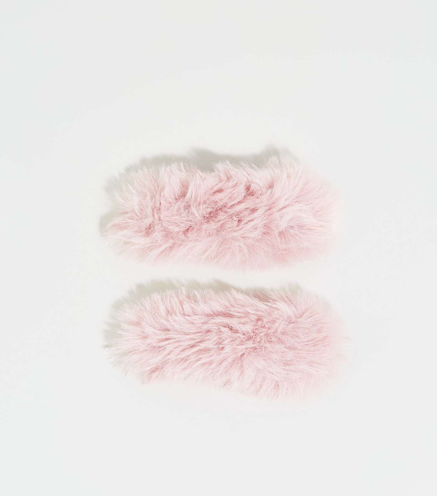 2 Pack Mid Pink Faux Fur Hair Clips 