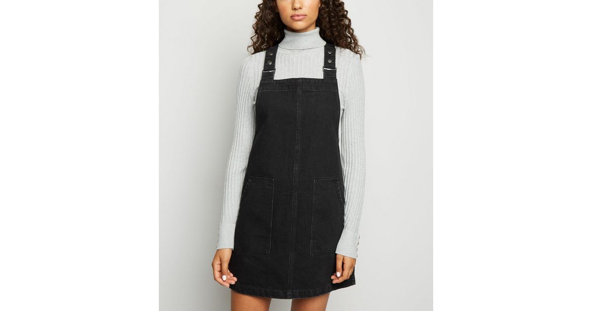 Dungaree Dress for Women in Black