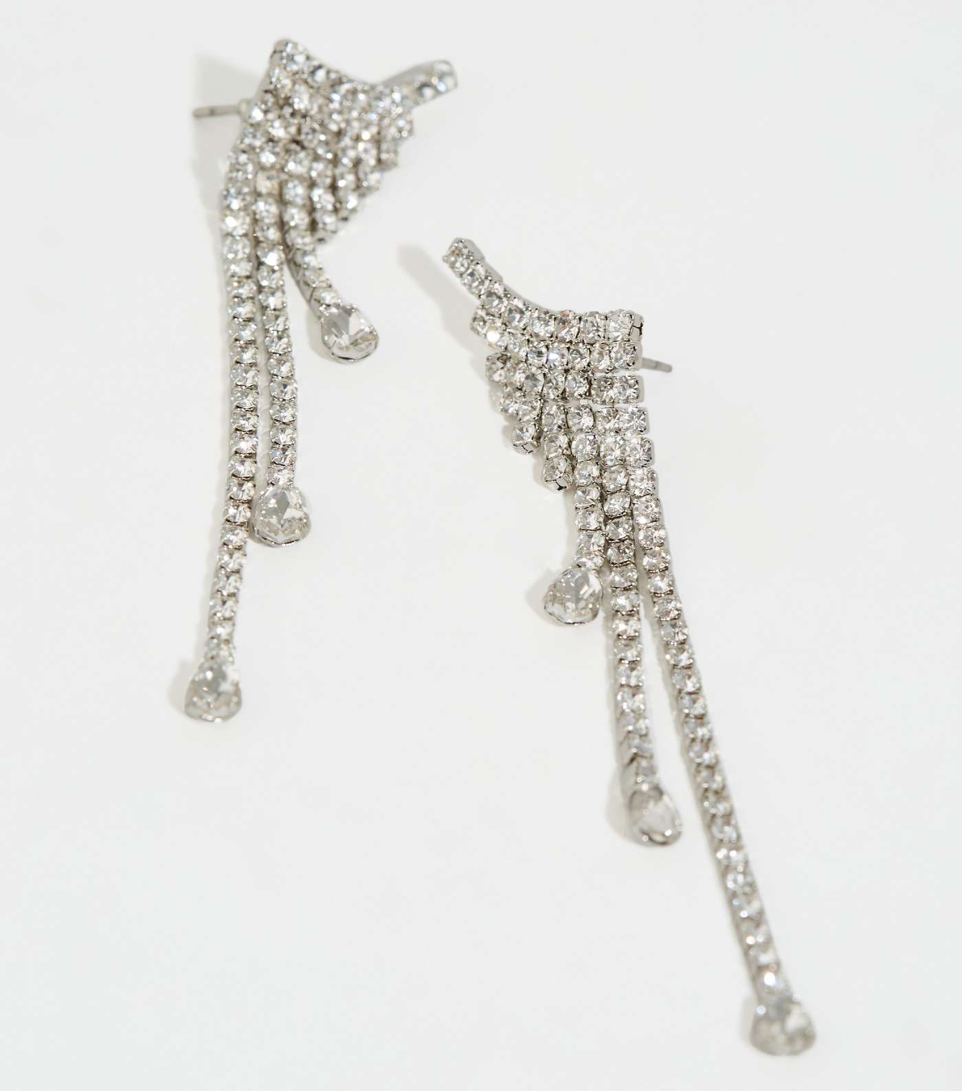 Silver Premium Diamanté Crawler Earrings Image 3