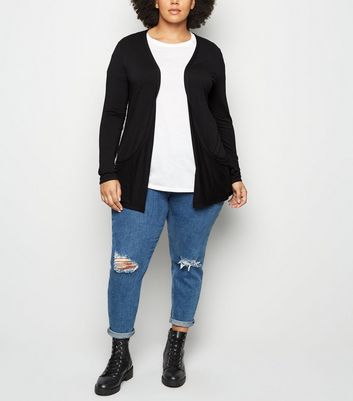 long black jersey cardigan