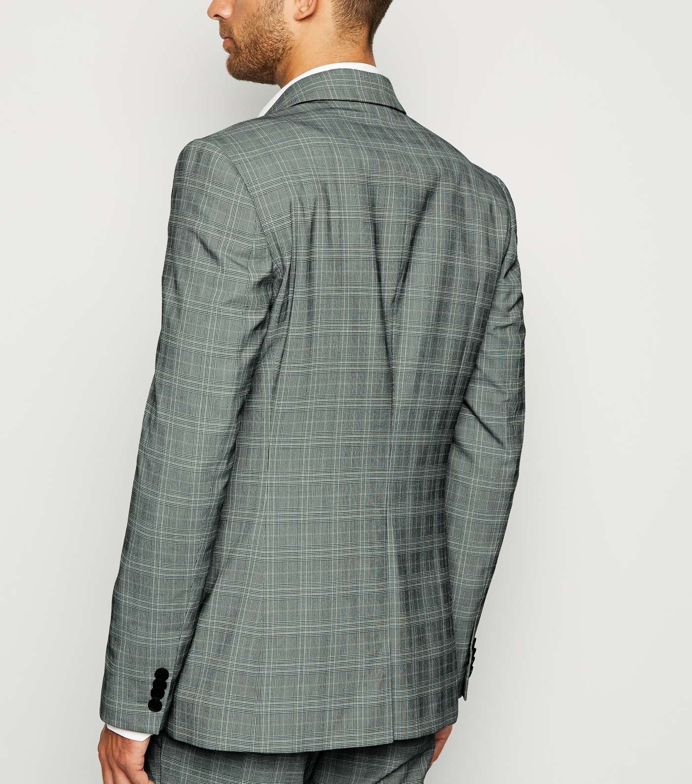 Pale Grey Check Suit Jacket Image 3