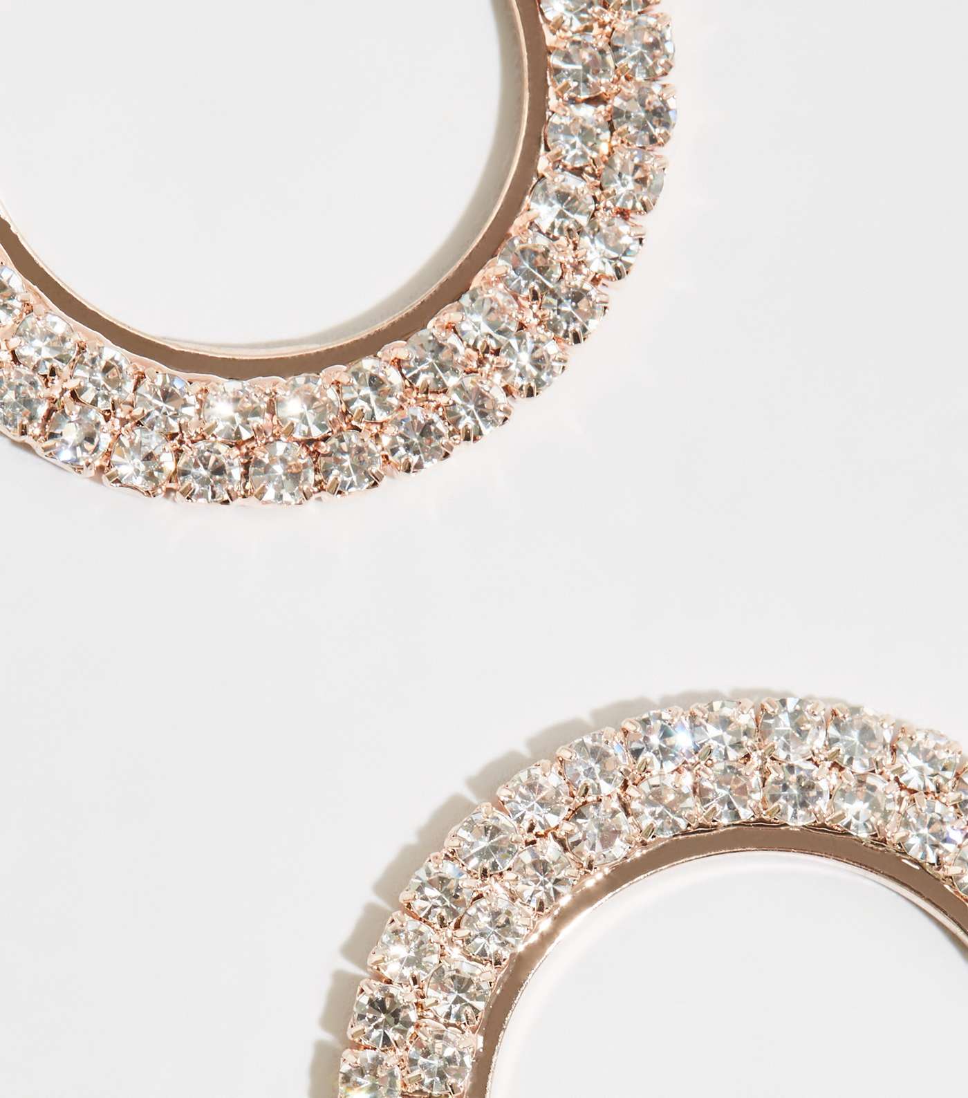 Rose Gold Premium Diamanté Circle Earrings Image 3