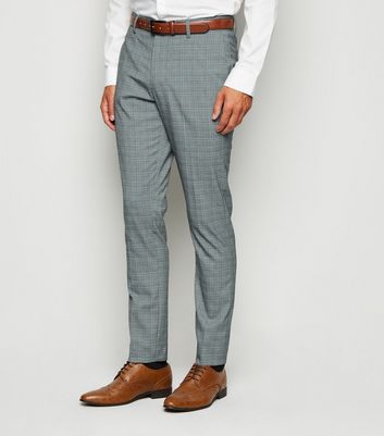 Pale Grey Check Suit Trousers | New Look