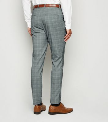 Pale Grey Check Suit Trousers | New Look
