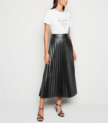 leather pleated midi skirt uk