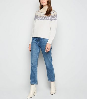 Off White Fair Isle High Neck Jumper 