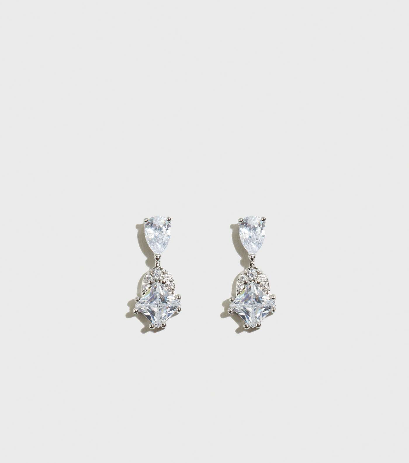 Silver Cubic Zirconia Mini Drop Earrings