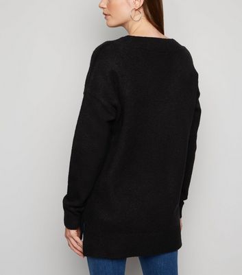 Black longline jumper sale