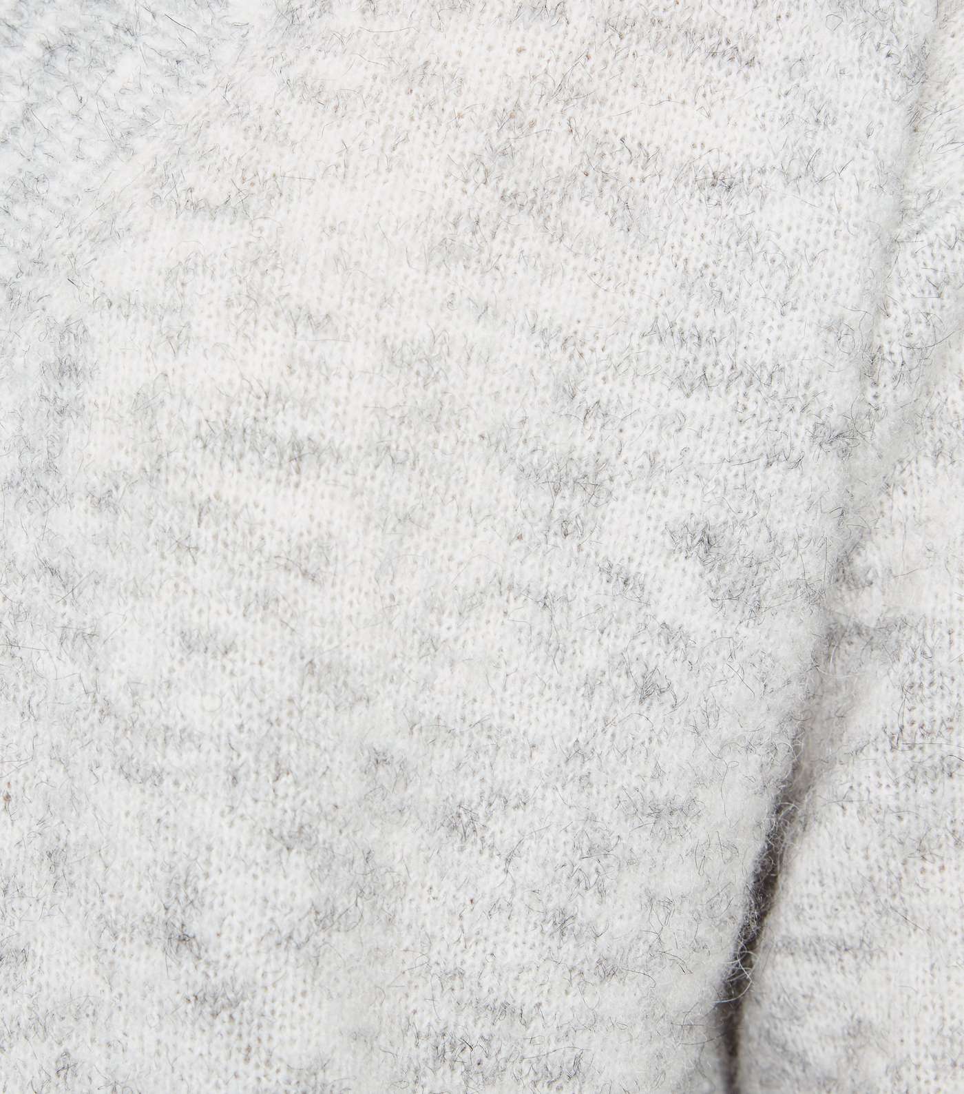 Pale Grey Knit V Neck Longline Jumper Image 6