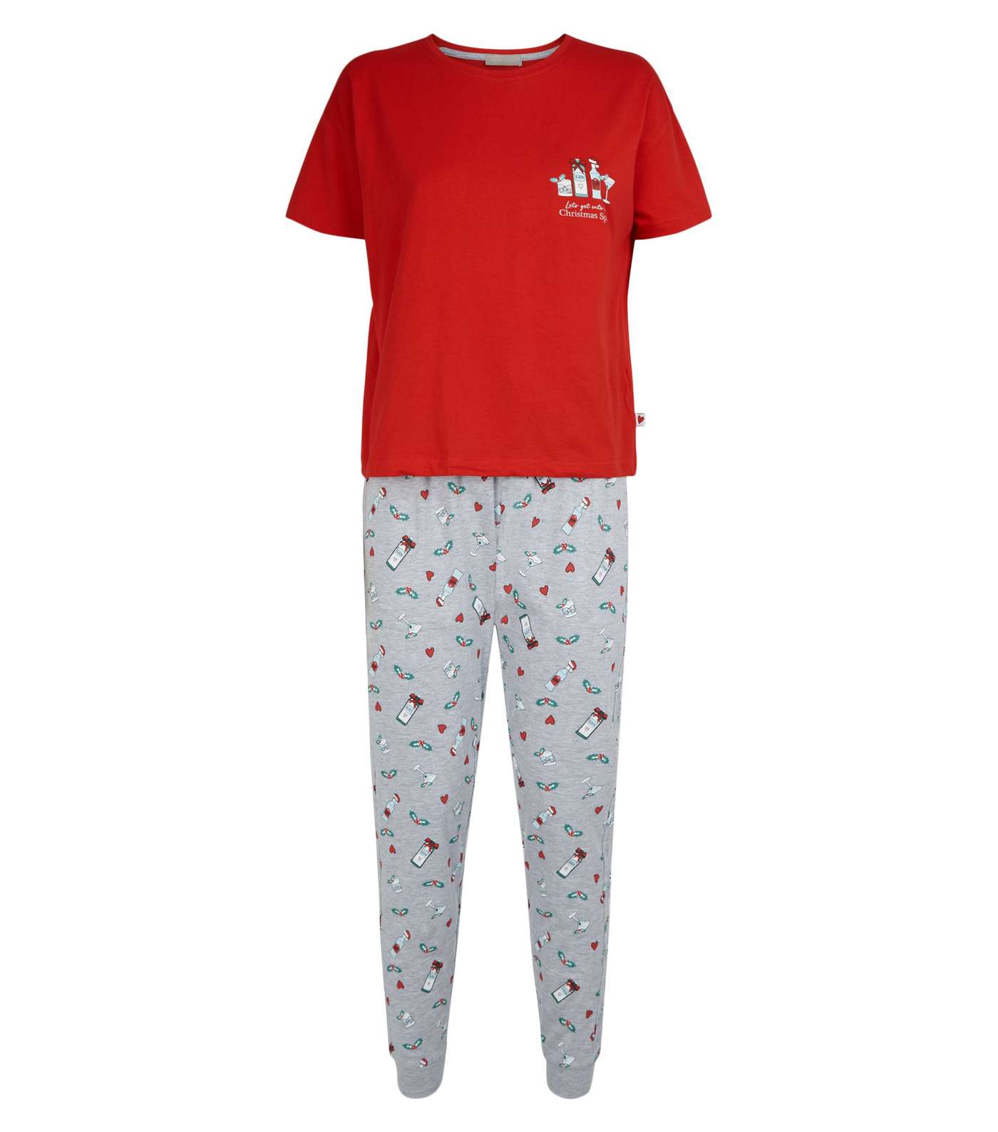 Red Christmas Spirit Slogan Jogger Boxed Pyjama Set  Image 4