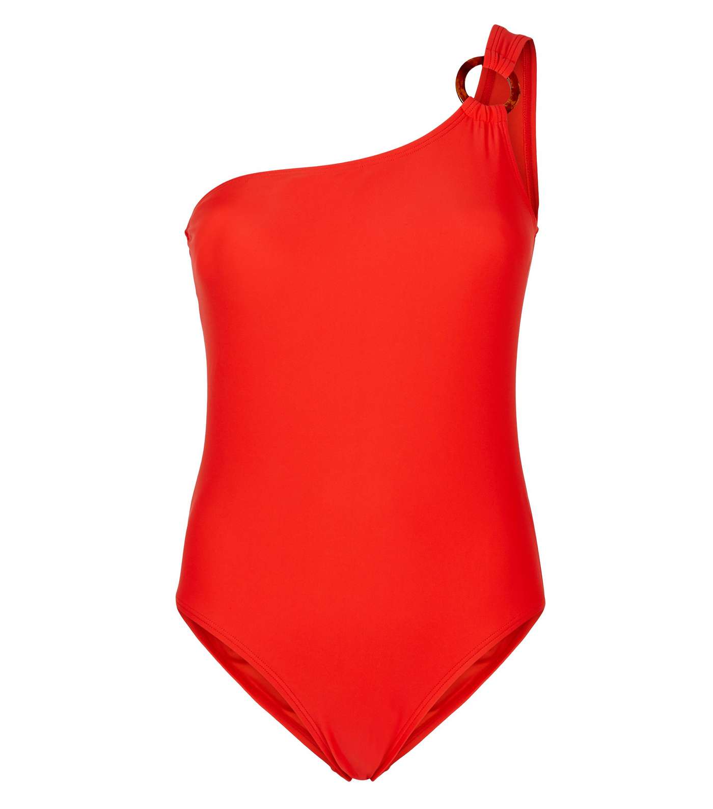 Red Ring One Shoulder Swimsuit Image 3