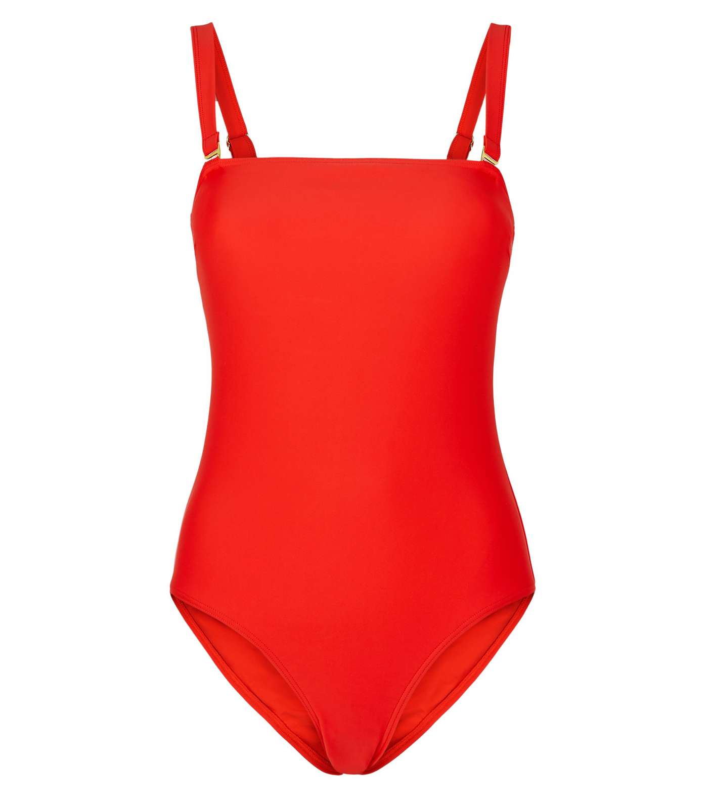 Red Square Neck Swimsuit Image 3