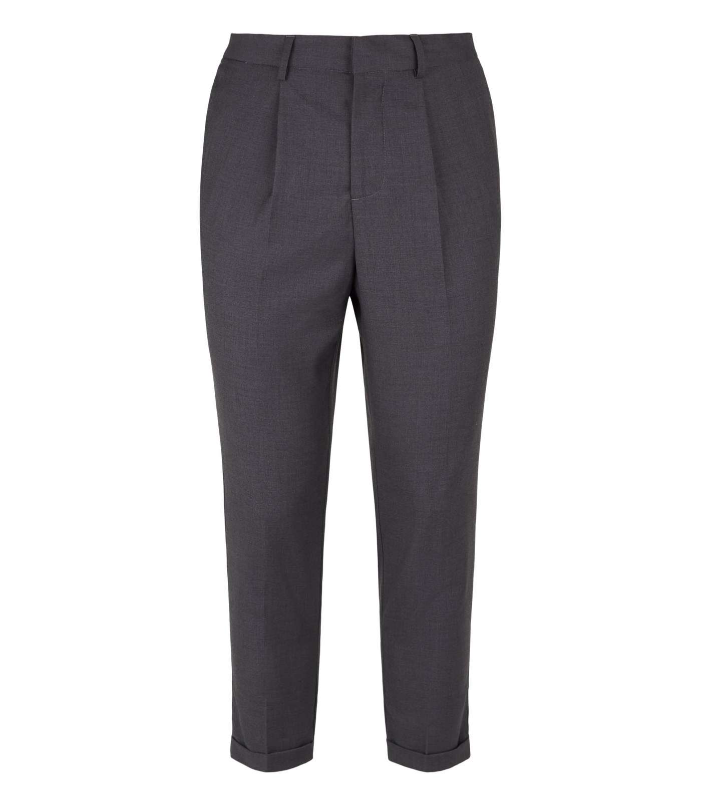 Grey Pleated Trousers Image 4