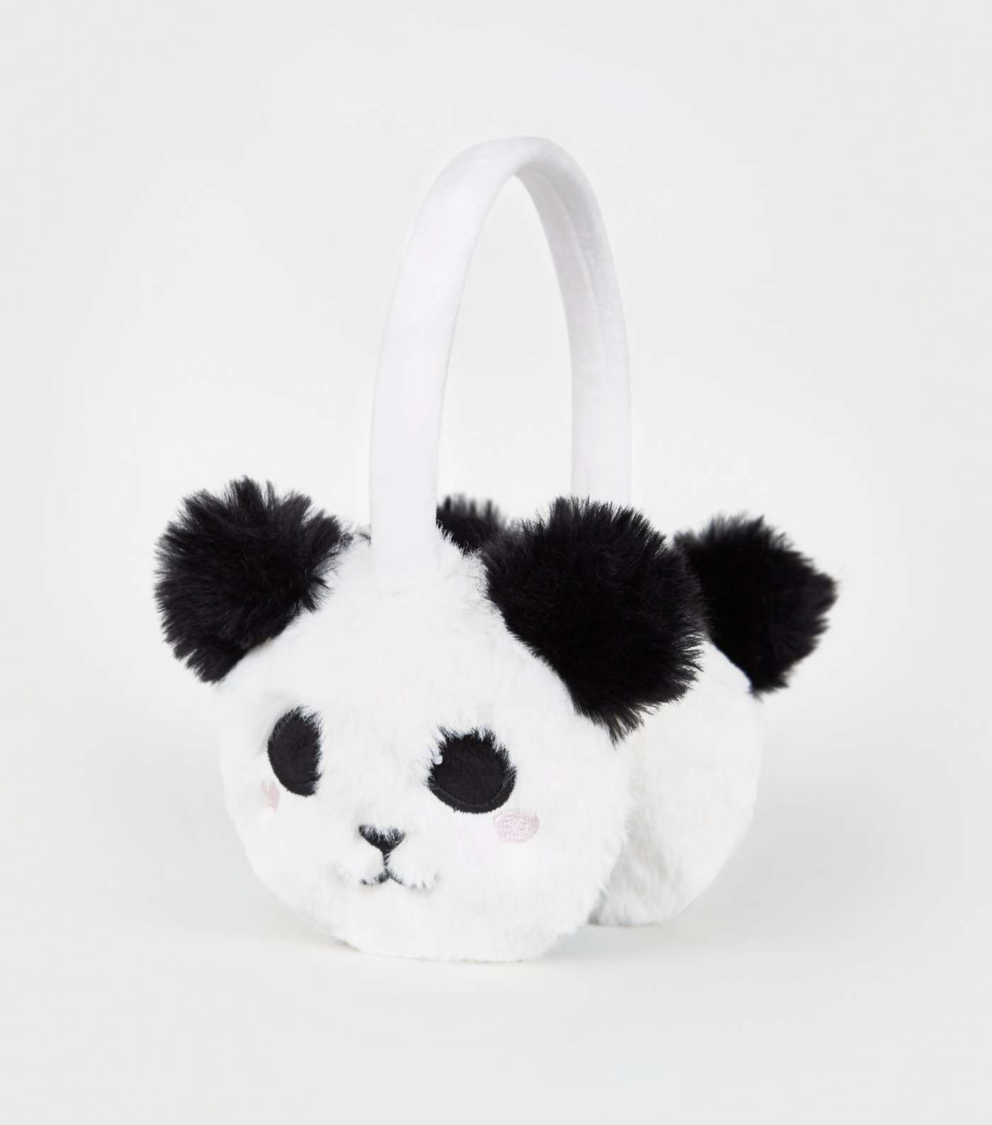 Girls White Panda Ear Muffs