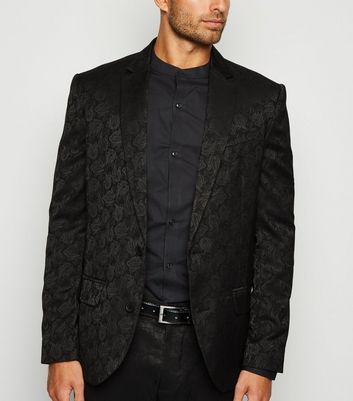 Mens black sale jacquard blazer