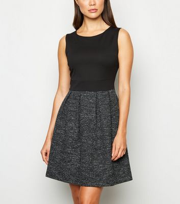 Black pleated skater outlet dress