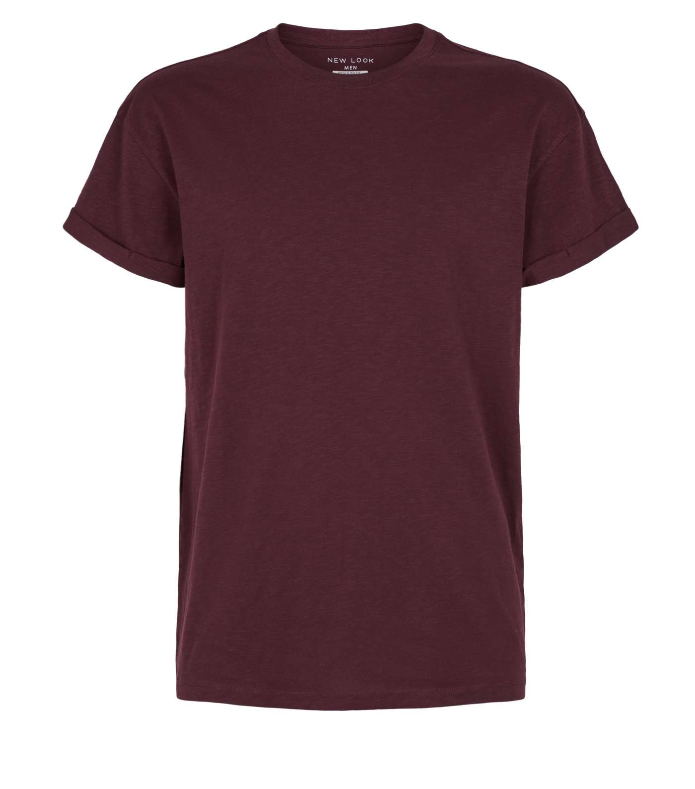 Burgundy Slub Roll Sleeve T-Shirt Image 4