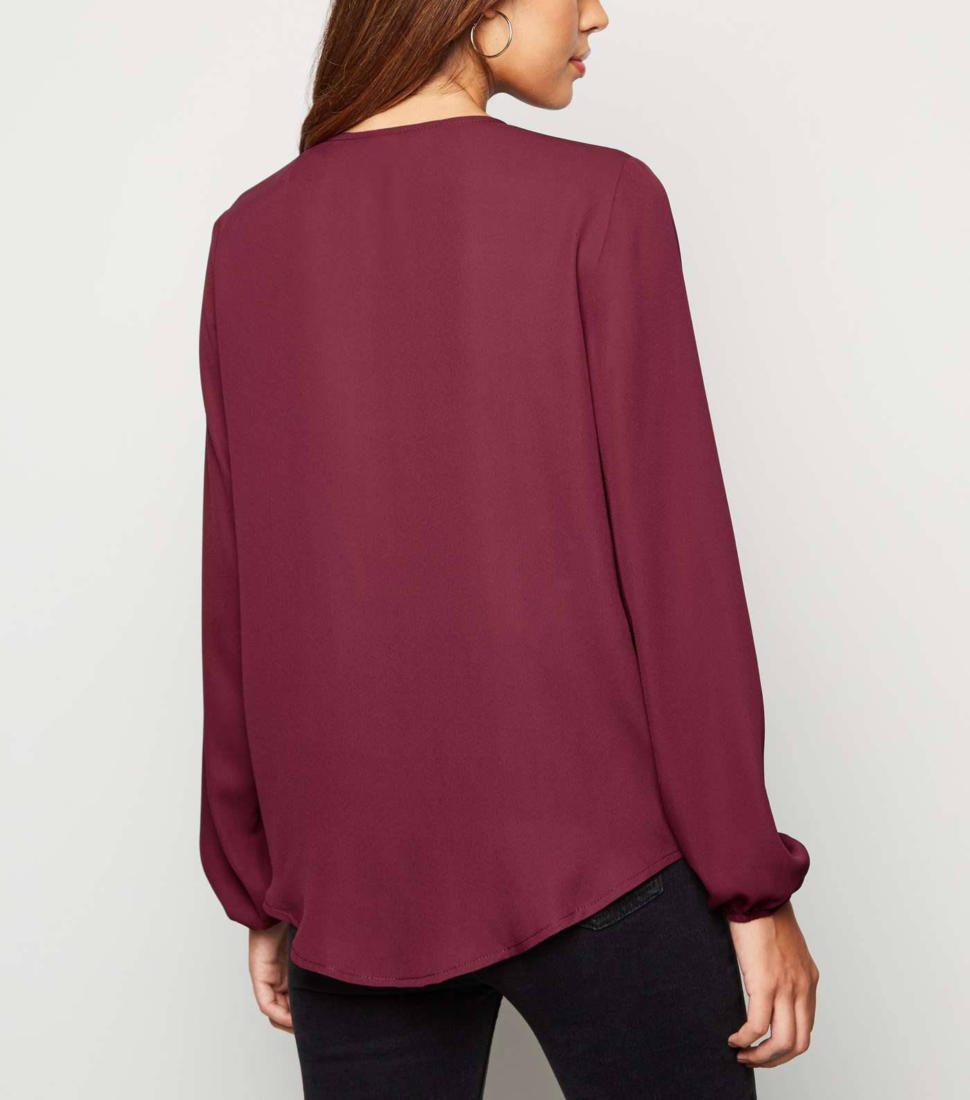 Burgundy Necklace Wrap Top Image 2