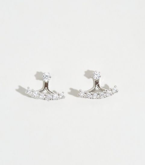 Silver Cubic Zirconia Jacket Earrings