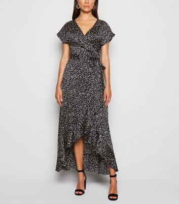 new look spot midi dress