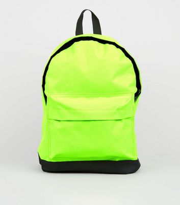 fluorescent green backpack