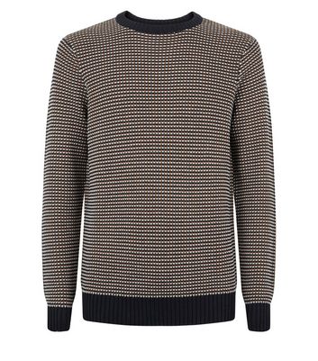 Multicoloured Waffle Knit Crew Neck 